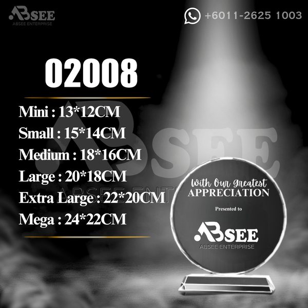 Crystal Trophy 02008 for company awards – ABSEE Malaysia