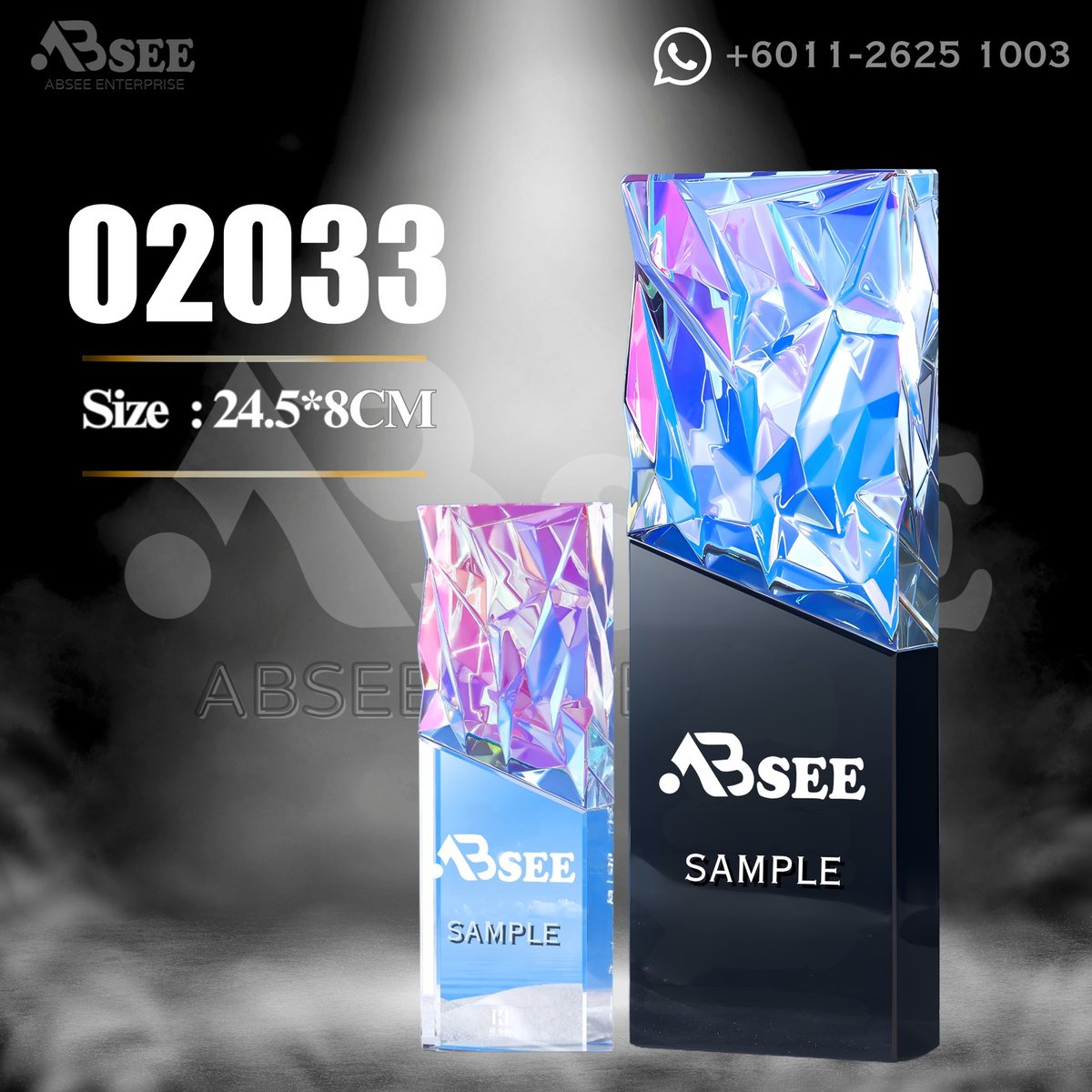 Crystal Trophy 02033 for company awards – ABSEE Malaysia
