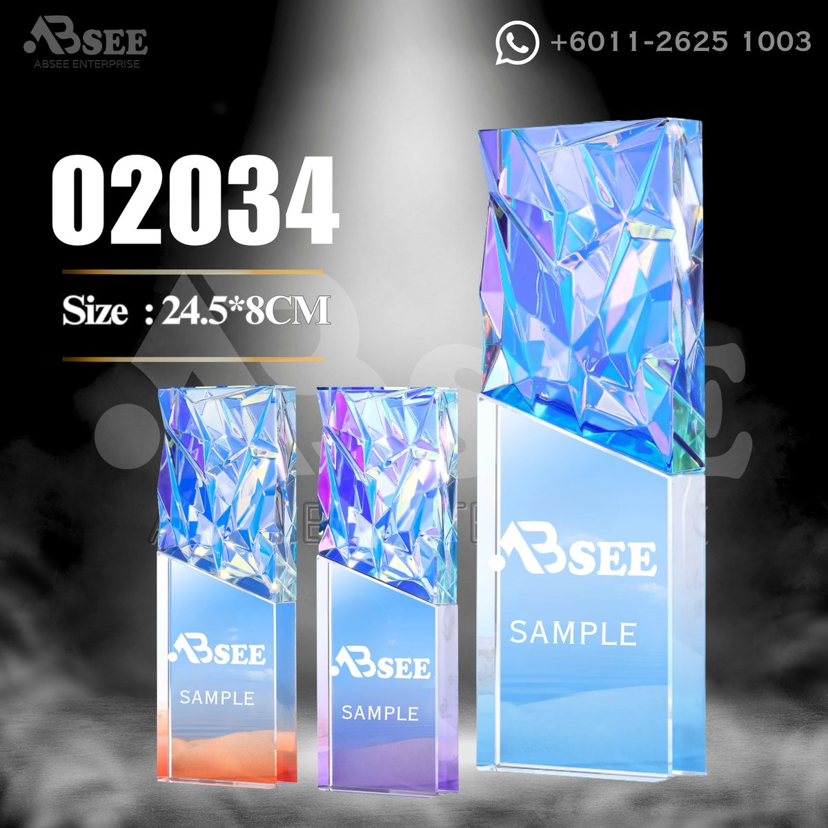 Crystal Trophy 02034 for company awards – ABSEE Malaysia