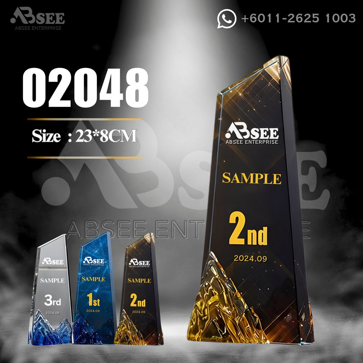 Crystal Trophy 02048 for company awards – ABSEE Malaysia