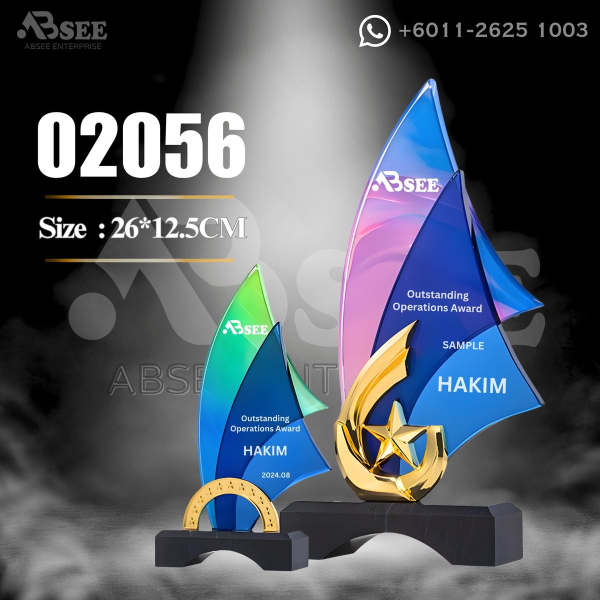 Crystal Trophy 02056 for company awards – ABSEE Malaysia