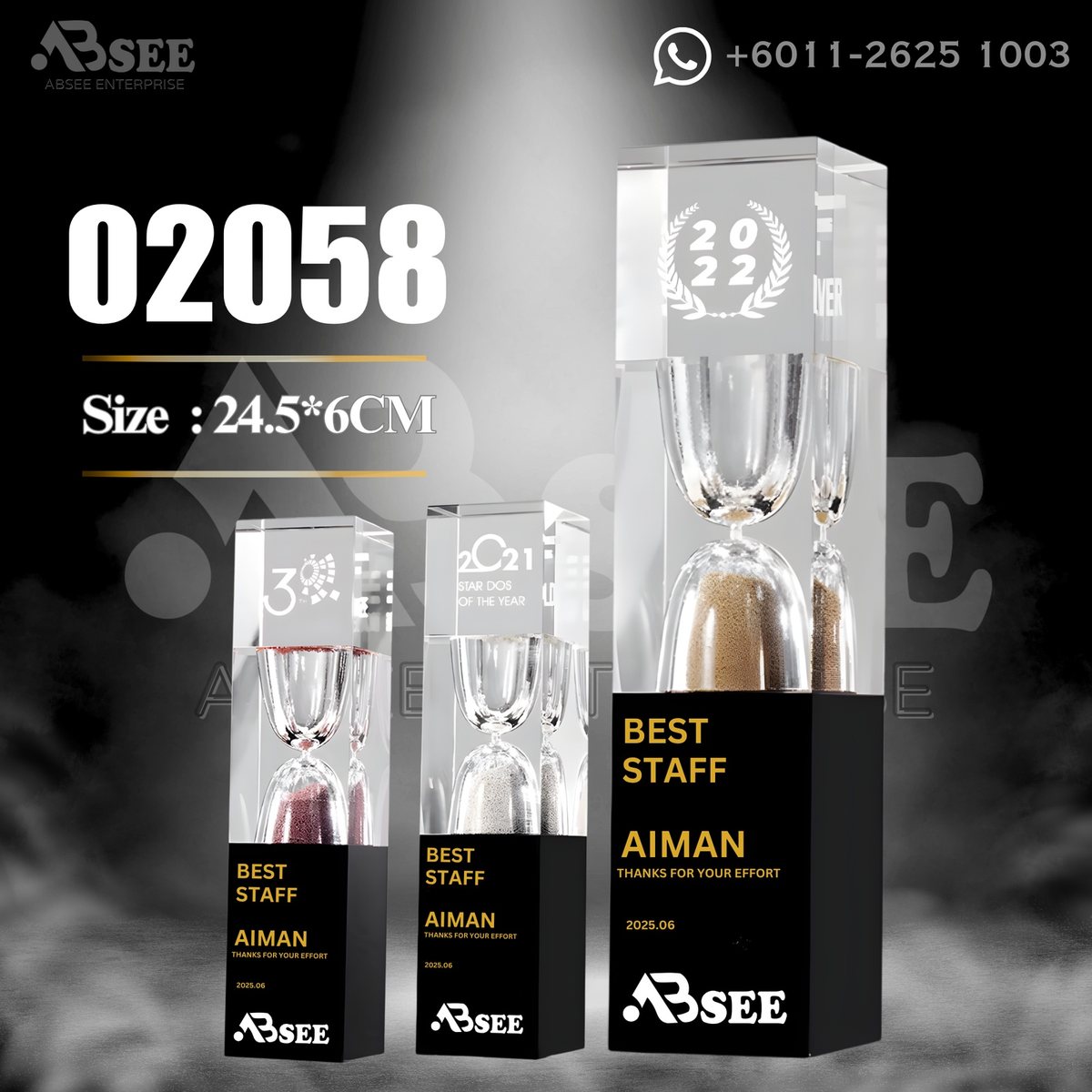 Crystal Trophy 02058 for company awards – ABSEE Malaysia