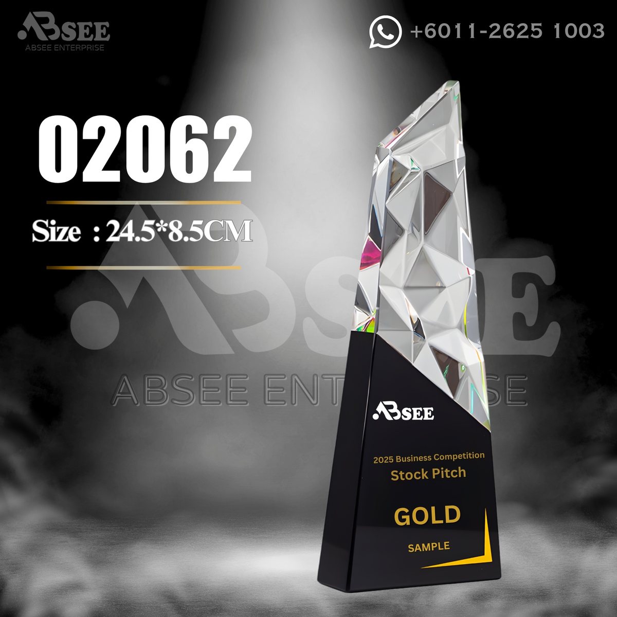 Crystal Trophy 02062 for company awards – ABSEE Malaysia