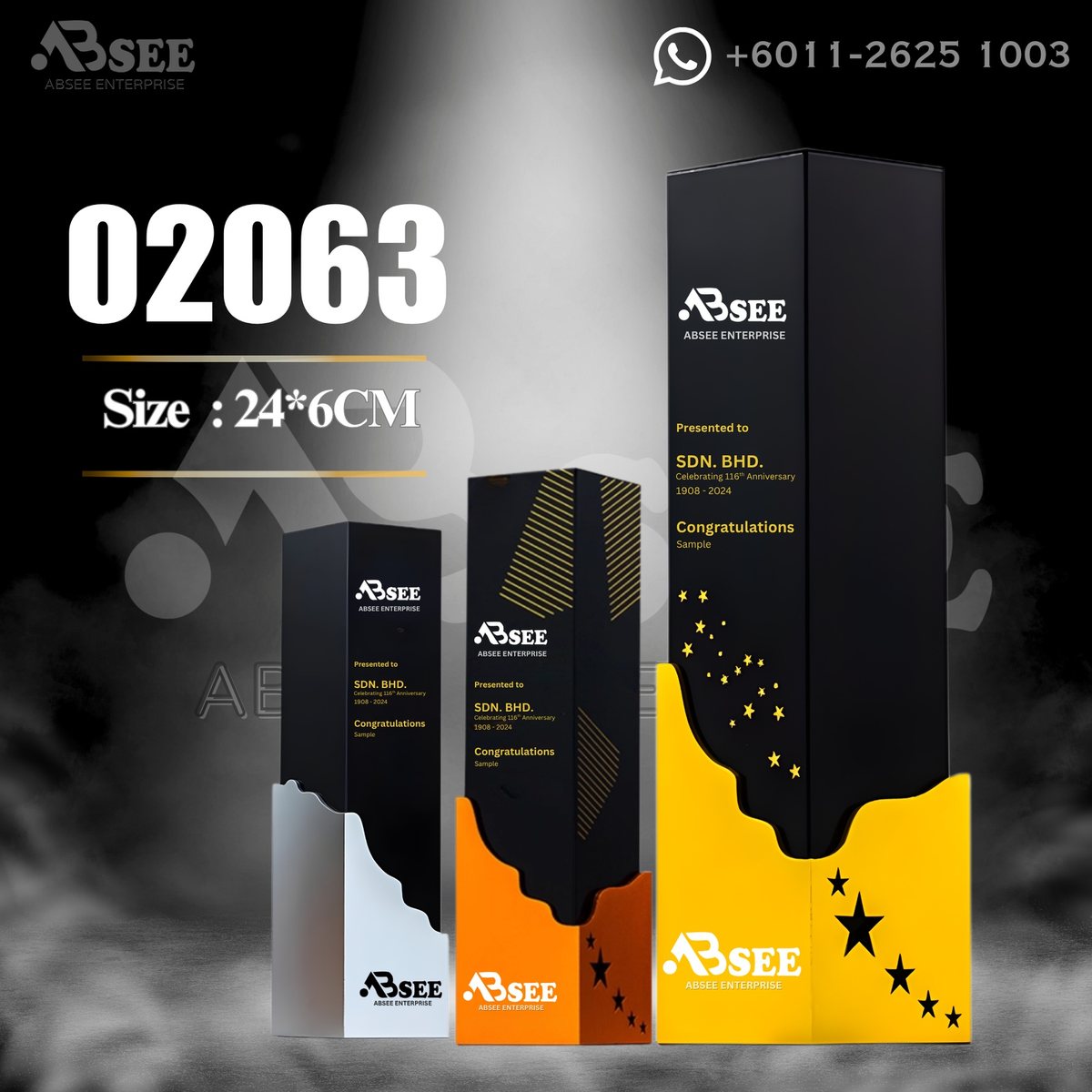 Crystal Trophy 02063 for company awards – ABSEE Malaysia