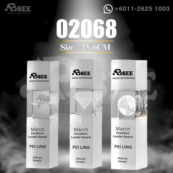 Crystal Trophy 02068 for company awards – ABSEE Malaysia