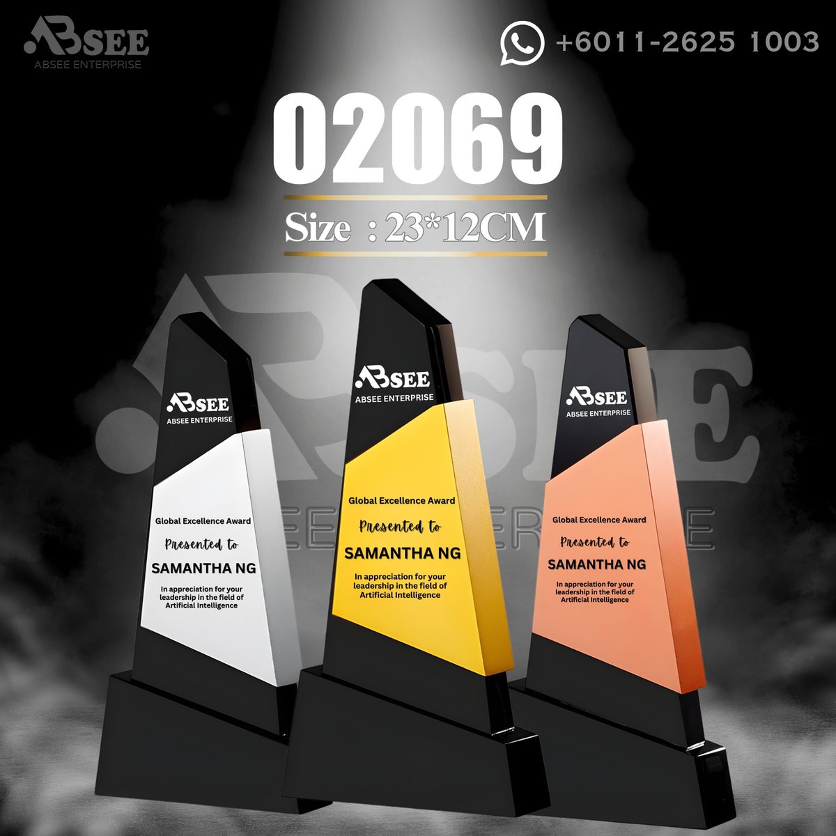 Crystal Trophy 02069 for company awards – ABSEE Malaysia