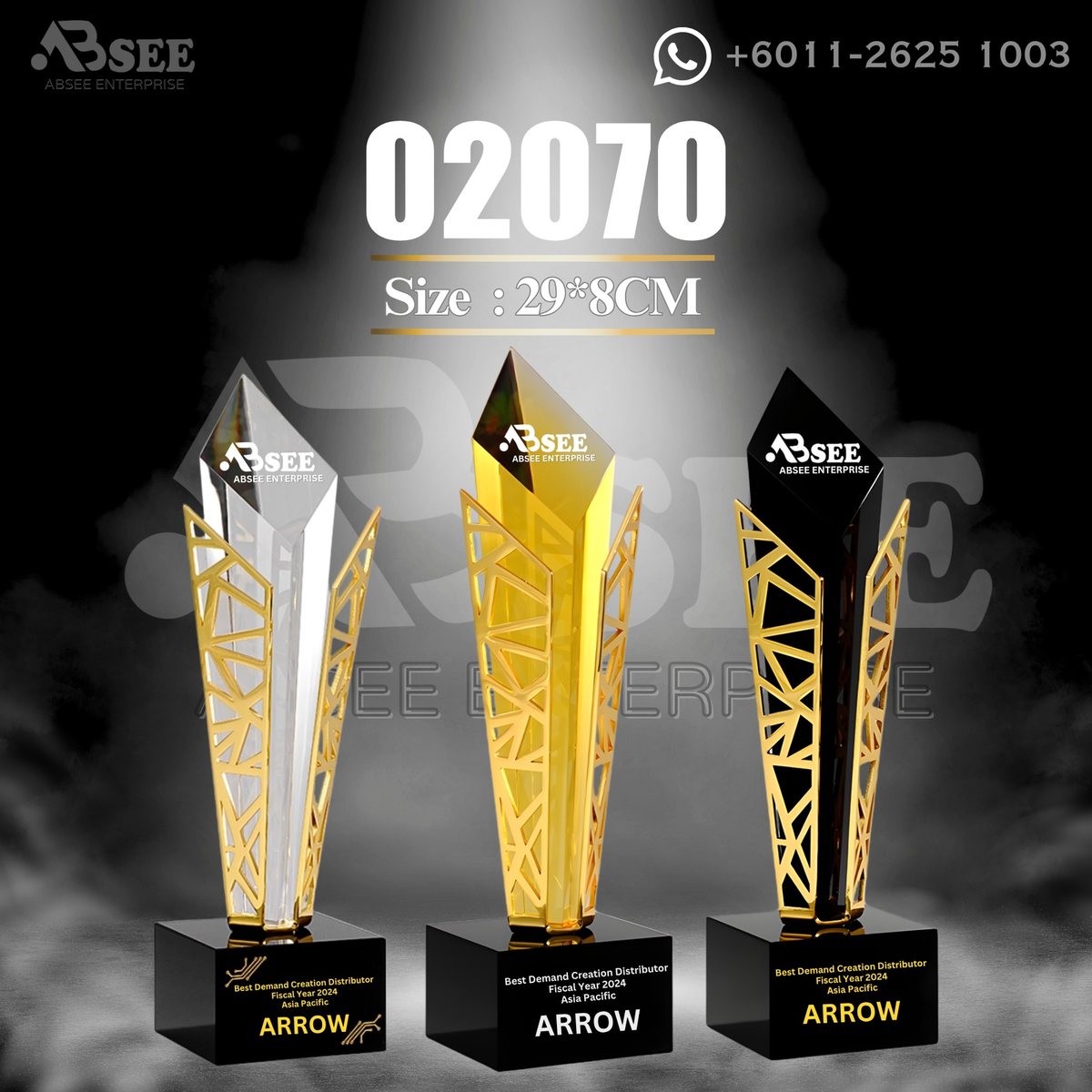 Crystal Trophy 02070 for company awards – ABSEE Malaysia