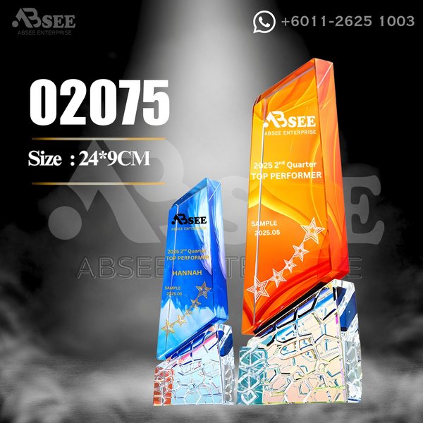 Crystal Trophy 02075 for company awards – ABSEE Malaysia
