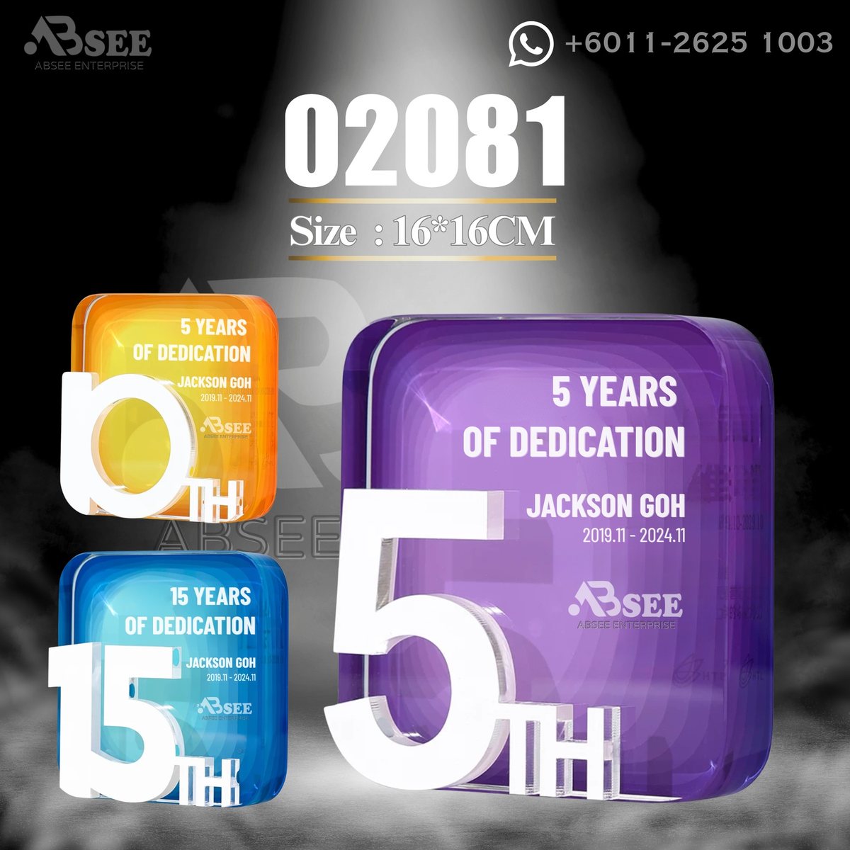 Crystal Trophy 02081 for corporate awards – ABSEE Malaysia