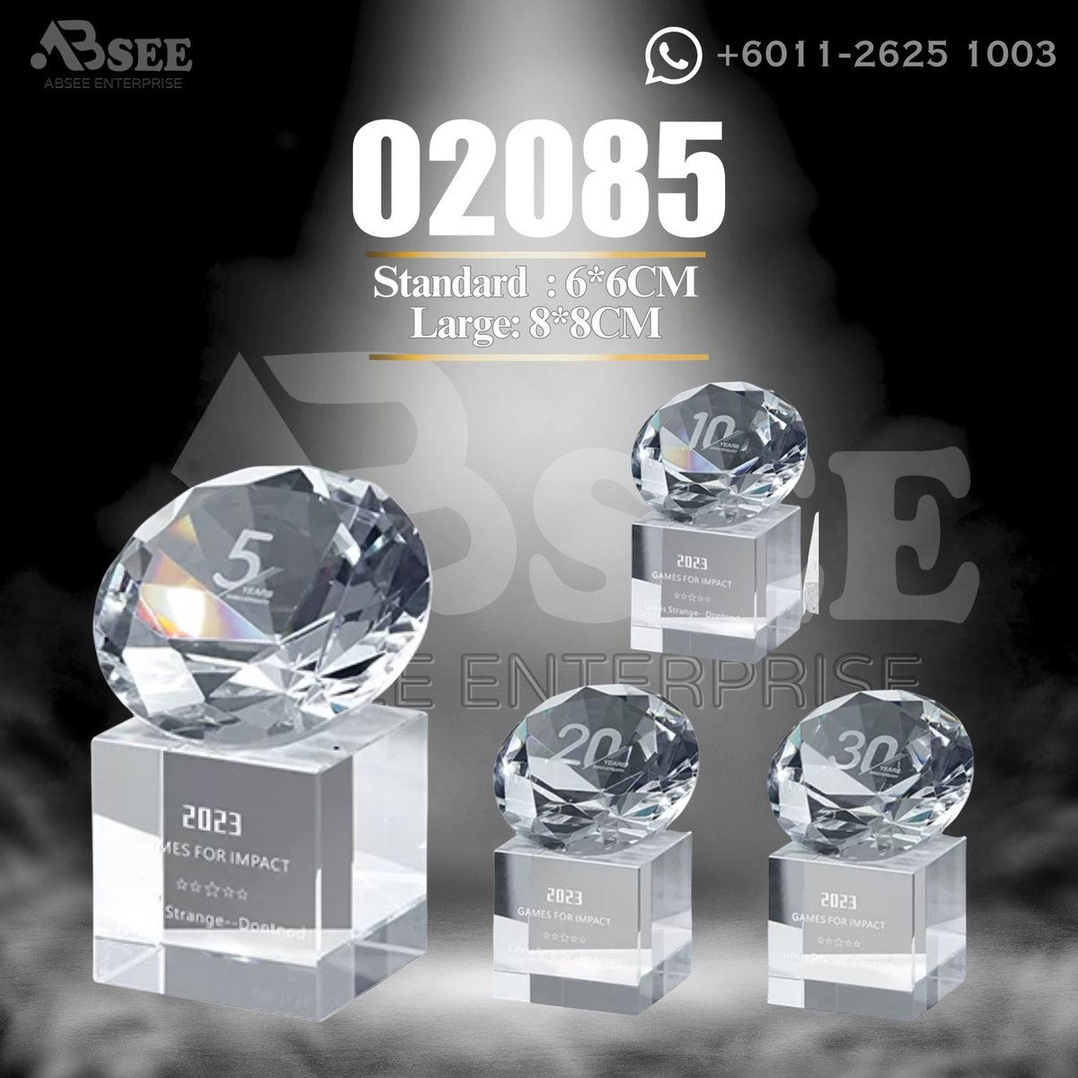 Crystal Trophy 02085 for corporate awards – ABSEE Malaysia