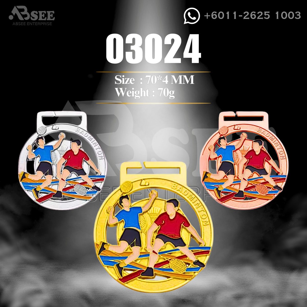 Medal 03024 for badminton – ABSEE Malaysia