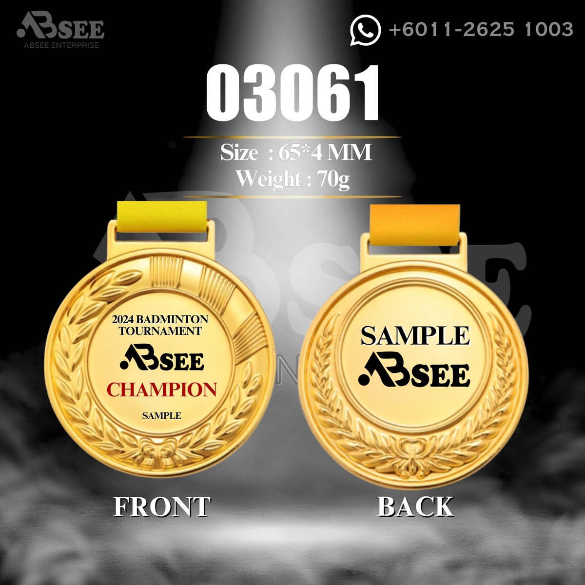Medal 03061 for badminton – ABSEE Malaysia
