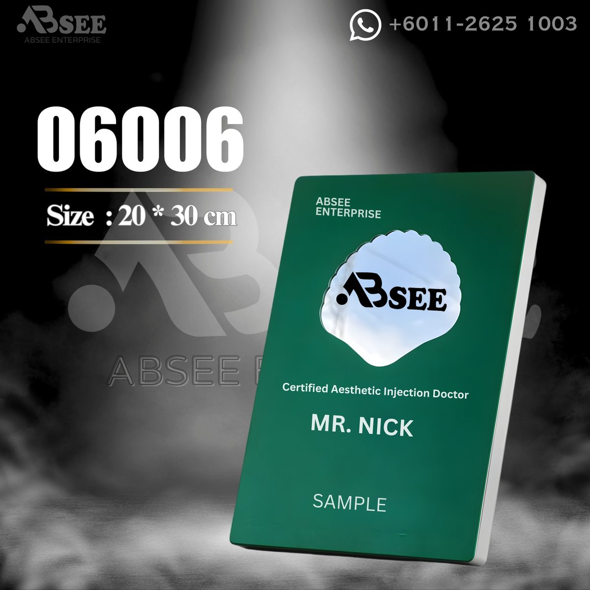 Plaque 06006 for company awards – ABSEE Malaysia
