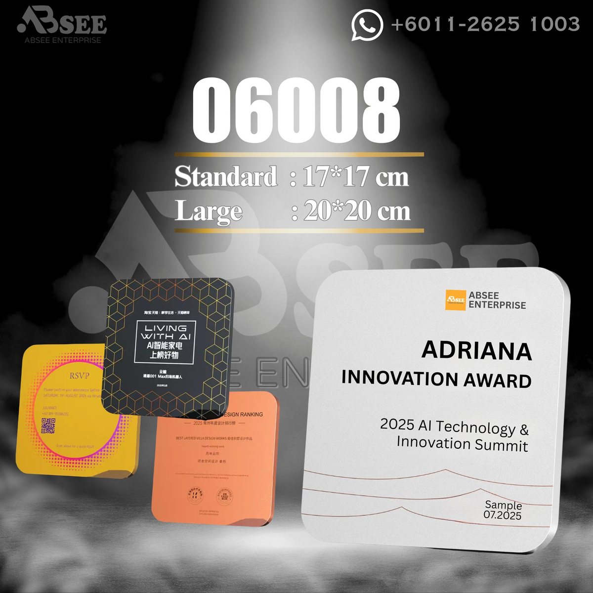 Plaque 06008 for company awards – ABSEE Malaysia
